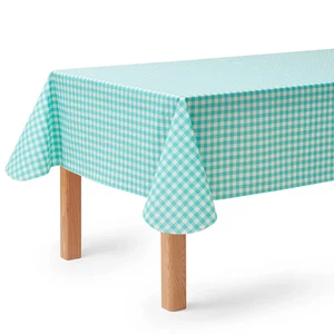 Mainstays Summer Fun Tablecloth, Table Decorations 60" x 84" - Green Checkered - Picture 1 of 7