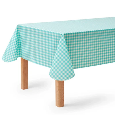 Mainstays Summer Fun Tablecloth, Table Decorations 60" x 102" - Green Checkered - Image 1 of 4