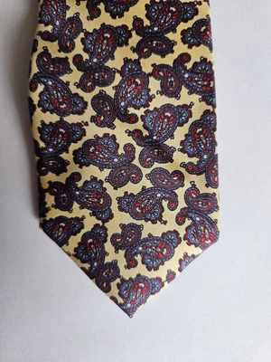 Corbata de cuello para hombre Oleg Cassini tostada y púrpura cachemira 100 % seda hecha en ITALIA  Foto 1 de 4