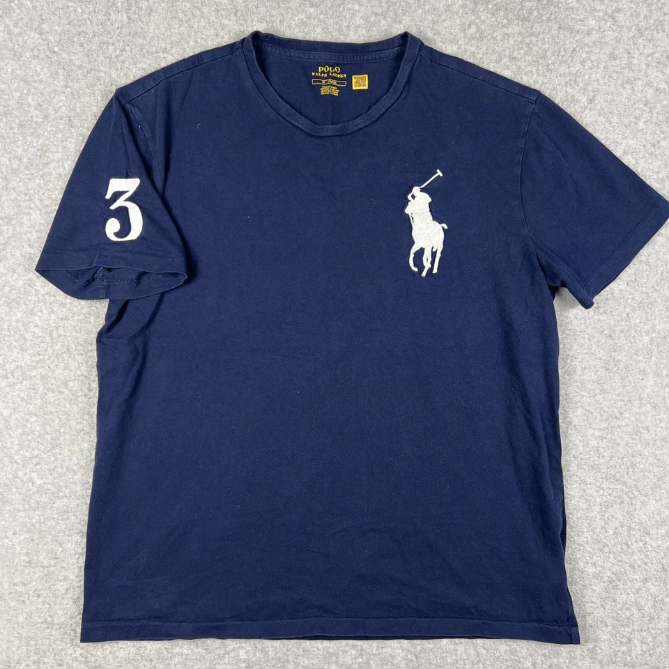 Camisa de Rugby Polo Ralph Lauren Big Pony 3 Bordada Mediana Para Hombre Azul Foto 1 de 4