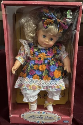 Lovely Baby Doll No60325 Vintage Style New in Box Curly Blonde Hair Floral Dress - Image 1 of 4