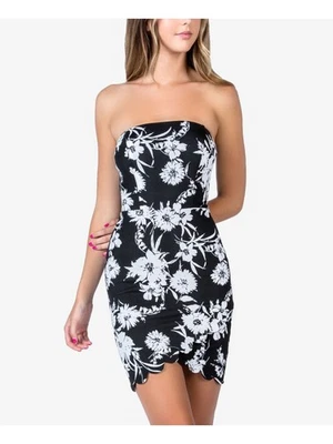 Vestido corto sin mangas con dobladillo negro para mujer B DARLIN 9\10 Foto 1 de 4