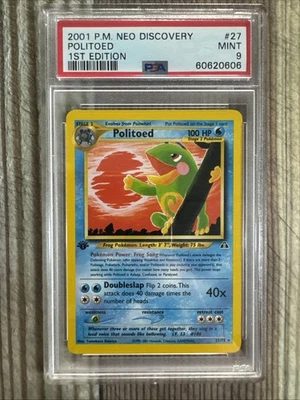 PSA 9 MINT Politoed 1st Edition 27/75 Pokémon Neo Discovery Non Holo - Image 1 of 2