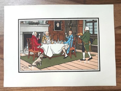 Lithographie Rehaussée signée Harry Eliott, Scène de Repas 44 x 32 cm. TBon état - Photo 1/2