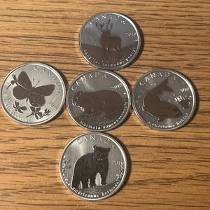 5 - 2019 50 Cent Canada's Wildlife Treasures 5 Münzen Set - Bild 1 von 2