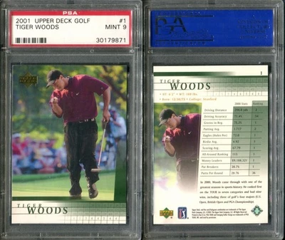 PSA 9 2001 Upper Deck #1 Tiger Woods RC - Image 1 of 3