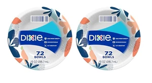 Dixie Small Paper Bowls, 10 Oz, 72 Count, Microwave-Safe, Soak-Proof, Pack of 2 - Picture 1 of 11