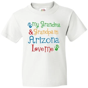 Inktastic Arizona Grandma Grandpa Love Me Youth T-Shirt States Loves Clothing - Picture 1 of 3