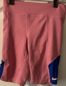 NikeBike Shorts Pink & BlueYouth Girls Size XS Mint Condition - Picture 1 of 4