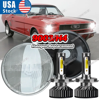 Par de faros LED redondos de 7 pulgadas para Ford Mustang 1965-1973 haz alto/bajo nuevos Foto 1 de 4