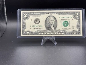 💵 1995 $2 Federal Reserve Note F07696793B • Crisp Vintage Jefferson 💎 - Picture 1 of 2