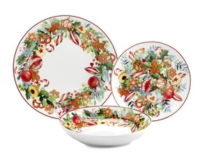 Fade Servizio di Natale Piatti Penny 18 Pz Porcellana Bianco Rossa - Imagen 1 de 3