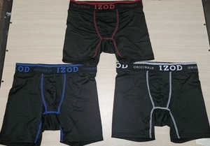 Mens Athletic IZOD Comfortable Boxer Brief Underwear 3pk Small Black - Picture 1 of 3