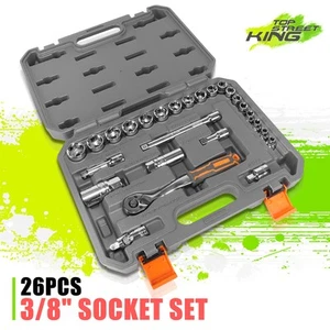 Juego de herramientas DNA Motoring 26 piezas 3/8" bujía trinquete drive zócalo con estuche de almacenamiento - Imagen 1 de 5