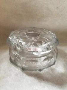 Antique Heisey Etched Glass Hair Receiver - Picture 1 of 6