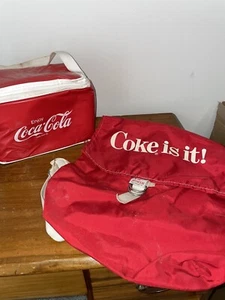 Coca Cola Worth Backpack And Collapsible Small Cooler Both Vintage - Picture 1 of 8