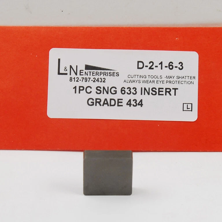 SNG-633 GRD 434 .090 THICK X 3/4 SQ. INDEX CARB INSERT  (D-2-1-6-3) - Изображение 1 из 1