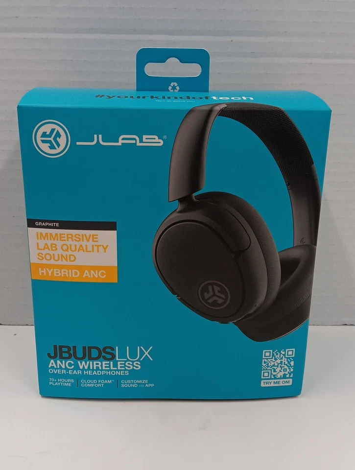 JLAB-JBUDS LUX ANC WIRELESS O/E GRAPHITE IMMERSIVE LAB QUALITY SOUND HYBRID ANC. - Image 1 of 4