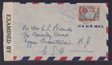 Curacao Niederlande Kolonien Zensur Brief Oranjestad Aruba EF 70cent Flugpost