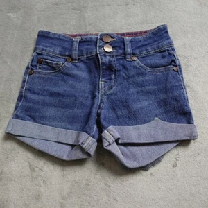 Blue Candy Shorts Girls Size 7 Blue Denim Boyfriend Pockets Flat Front Casual! - Picture 1 of 11