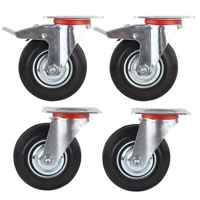 4er Transportrollen Lenkrollen Laufrollen Möbelrollen (Ø125mm) 100 kg pro Rolle - Bild 1 von 4