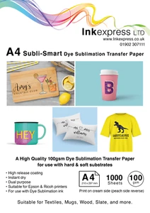 100gsm A4 Subli-Smart HR papel de sublimación para sustratos duros + blandos 1000 hojas - Imagen 1 de 6