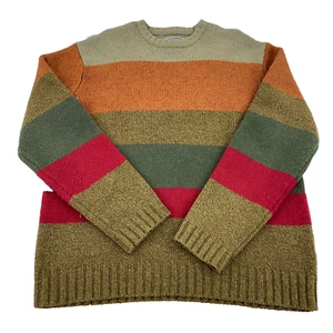 Vintage American Eagle Sweater Men Large Brown Red Lambs Wool Grandpa Y2K 2000s - Picture 1 of 9