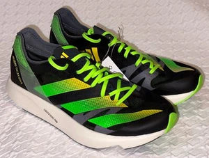 ADIDAS Adizero Takumi Sen 8 Black Yellow Solar Green Running Shoes Mens Sz 8 - Picture 1 of 10