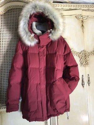 NWOT Andrew Marc Mens Fur Hoodie Down Jacket Parka Coat Shearling colar Red XL - Image 1 of 4