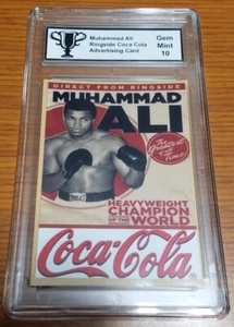 Muhammad Ali Ringside Coca Cola Advertising Card Graded Gem Mint 10 GOAT! - Picture 1 of 2