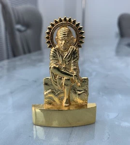 SAI BABA STATUE SAI RAM SHIRDI GOD PRAYER BEAUTIFUL SMALL IDOL OM AUM SAI RAM - Picture 1 of 3