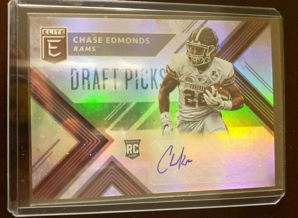 Chase Edmonds AUTO~RC Elite Draft Picks 2018 Rookie Autograph SP Cardinals ARI - Image 1 of 3