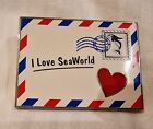 I Love Seaworld Letter Pin Post Heart Love Busch Discovery Whale Orca Stamp