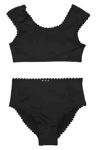 Habitual L125721 Kids Black Scallop Two-Piece Swimsuit Size 10 - Picture 1 of 5