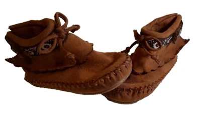 Mocasines botín de gamuza tostado talla 4 para bebés pequeños ~ ¡Adorable! Foto 1 de 4