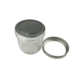 Tarro HFS(R) Mason 8 oz frasco de albañil de boca regular con tapas vidrio media pinta enlatado - Imagen 1 de 14
