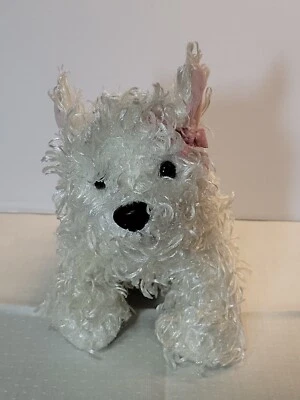 Ganz Webkinz White Terrier Dog Puppy Pink Bow Plush Stuffed Animal Toy No Code - Image 1 of 4
