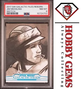PRINCESS LEIA PSA 8 2017 Topps Star Wars Galactic Files Artist Sketch Card 1/1 - Picture 1 of 2