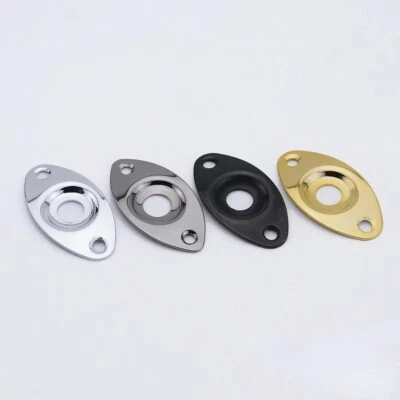 1 Piece Oval Curved Metal Jack Plate for Electric Guitar Bass - Image 1 of 4
