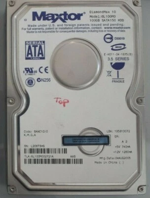 Maxtor DiamondMax 10 / 6L100M0 / 100 GB / 7200 RPM HDD - Image 1 of 2