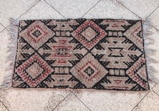 Moroccan rug carpet Wool Handmade knotted Vintage Berber beni ourain SIZE 2 "x4"