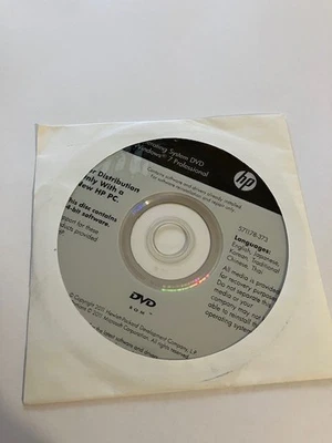 HP Compaq Windows 7 Professional 64-Bit DVD System Recovery Media Software - Image 1 of 4