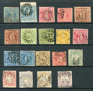 Bayern Deutsche Staaten gest. Imperf Lot bis 18Kr 19 Briefmarken - Bild 1 von 2