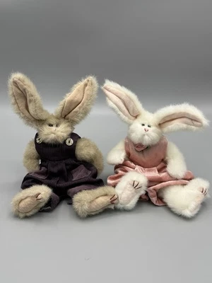 "Ty 1993 Jeremy & Sara Bunny Rabbit Peluche Articulado 7"" Attic Treasures De Colección" Foto 1 de 4