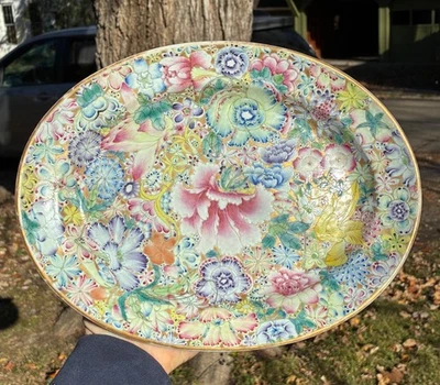 PLATOS MILLEFLEURS CHINOS, FINALES DEL SIGLO XIX. Foto 1 de 4