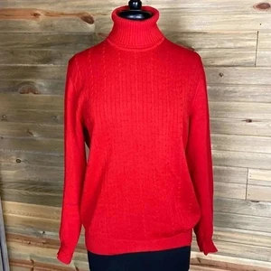 Bertram & Frank Women's Red Turtleneck Sweater Size Medium 0900 - Picture 1 of 5
