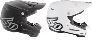 6D CASCOS ATR-2 Casco Sólido Negro Mate Blanco MX DOT - Imagen 1 de 3