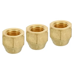 3pcs Brass Flare Caps 1/4" Flare Male Connector Pipe Fitting Extension - Picture 1 of 7