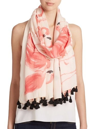 Kate Spade New York Flamingo - Strut Your Stuff - Bufanda oblonga RARA NUEVA Foto 1 de 1