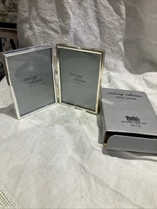 SILVER PLATED METAL FOLDING 3.5”x5” Photo Frame In Box - Picture 1 of 6